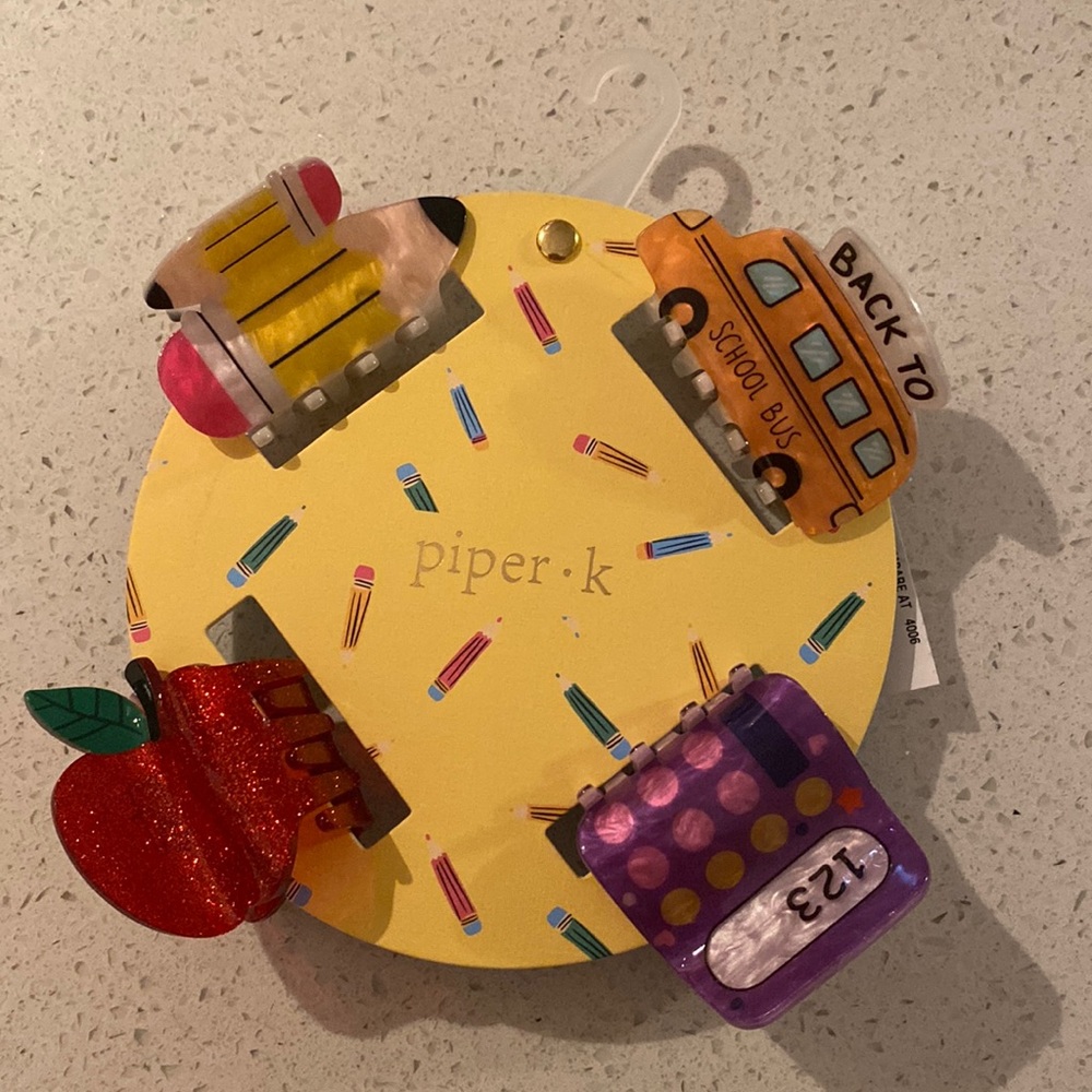 Selling Viral TikTok famous back to school themed hair clips from Piper K!